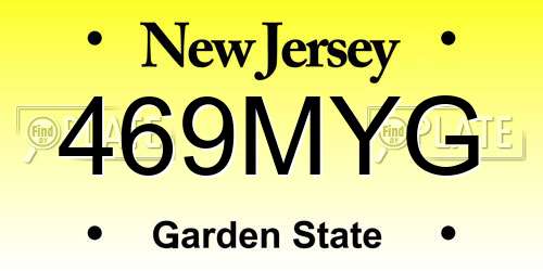 469MYG New Jersey License Plate