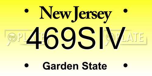 469SIV New Jersey License Plate