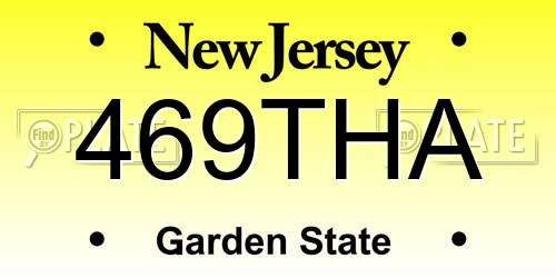 469THA New Jersey License Plate