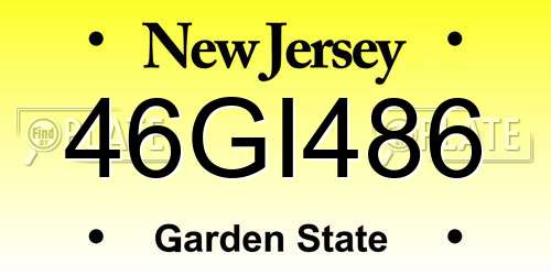 46GI486 New Jersey License Plate