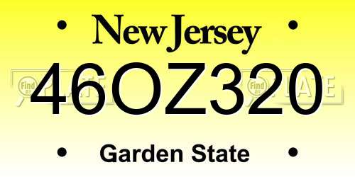 46OZ320 New Jersey License Plate