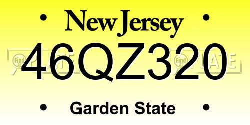 46QZ320 New Jersey License Plate