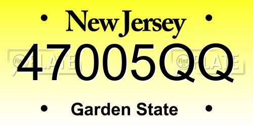 47005QQ New Jersey License Plate