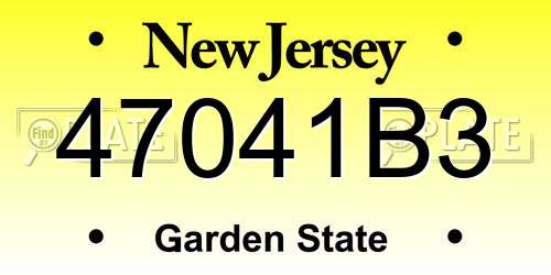 47041B3 New Jersey License Plate