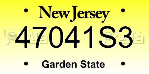 47041S3 New Jersey License Plate