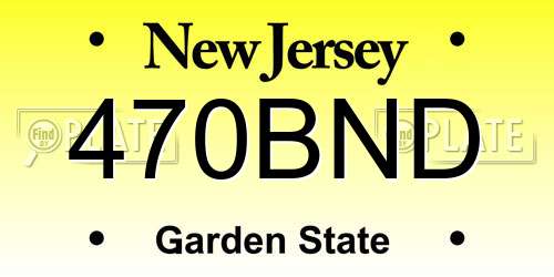 470BND New Jersey License Plate