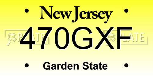 470GXF New Jersey License Plate