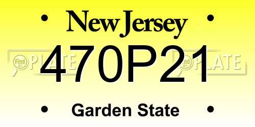 470P21 New Jersey License Plate