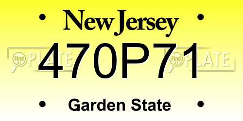 470P71 New Jersey License Plate