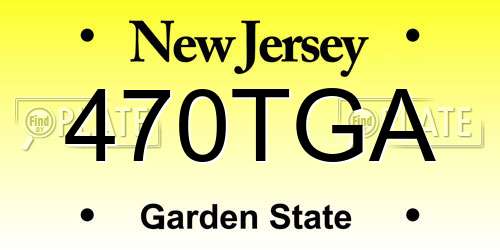 470TGA New Jersey License Plate