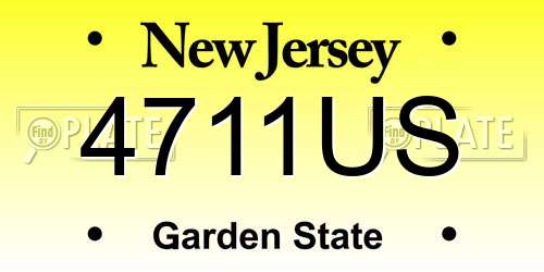 4711US New Jersey License Plate