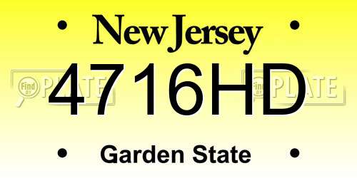 4716HD New Jersey License Plate