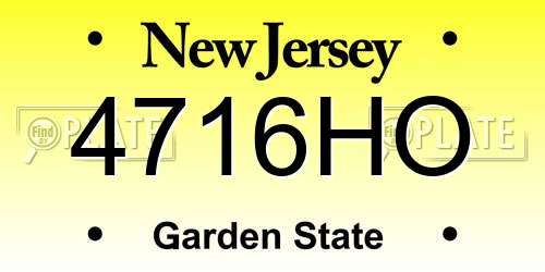 4716HO New Jersey License Plate