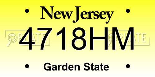 4718HM New Jersey License Plate