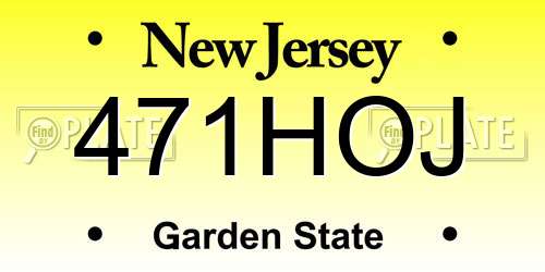 471HOJ New Jersey License Plate