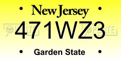 471WZ3 New Jersey License Plate