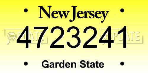 4723241 New Jersey License Plate