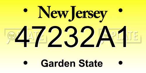 47232A1 New Jersey License Plate