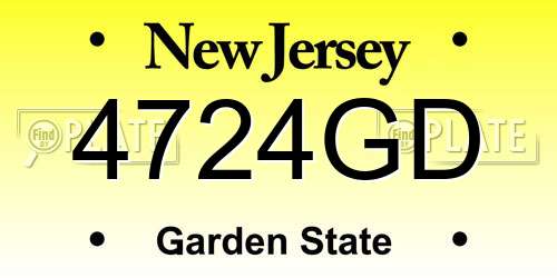 4724GD New Jersey License Plate
