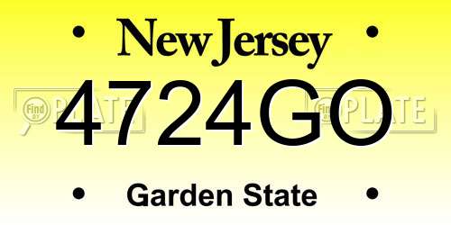4724GO New Jersey License Plate