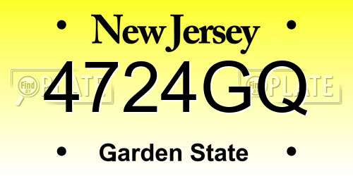 4724GQ New Jersey License Plate