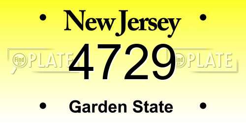 4729 New Jersey License Plate