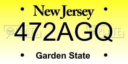 472AGQ New Jersey License Plate