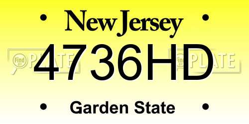 4736HD New Jersey License Plate