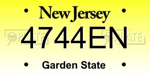 4744EN New Jersey License Plate
