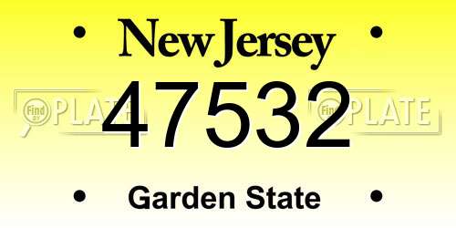 47532 New Jersey License Plate