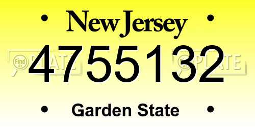 4755132 New Jersey License Plate