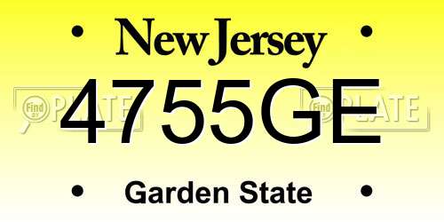 4755GE New Jersey License Plate