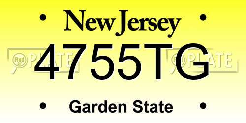 4755TG New Jersey License Plate