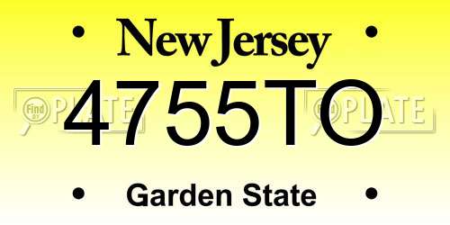 4755TO New Jersey License Plate