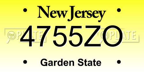 4755ZO New Jersey License Plate