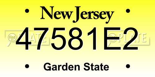 47581E2 New Jersey License Plate