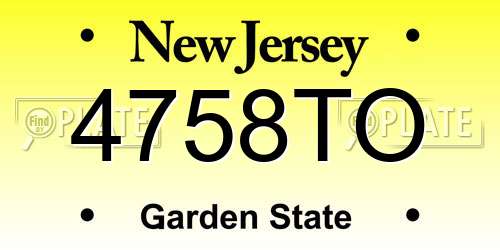 4758TO New Jersey License Plate