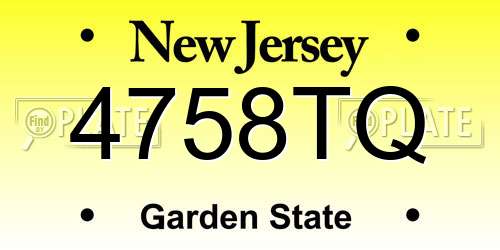 4758TQ New Jersey License Plate