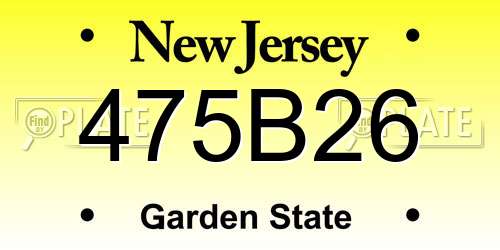 475B26 New Jersey License Plate