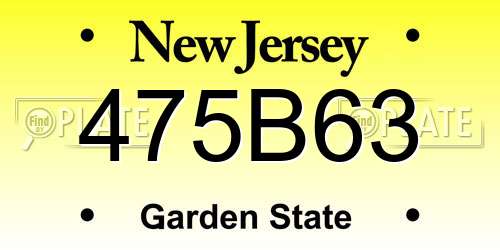 475B63 New Jersey License Plate