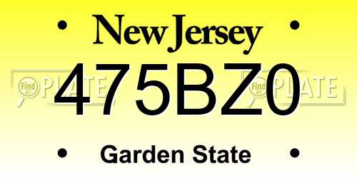 475BZ0 New Jersey License Plate