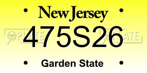 475S26 New Jersey License Plate