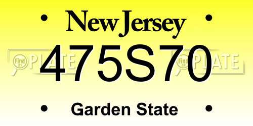 475S70 New Jersey License Plate
