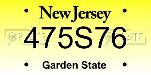 475S76 New Jersey License Plate