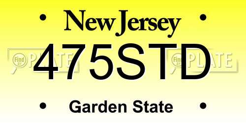 475STD New Jersey License Plate