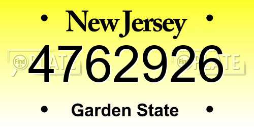 4762926 New Jersey License Plate
