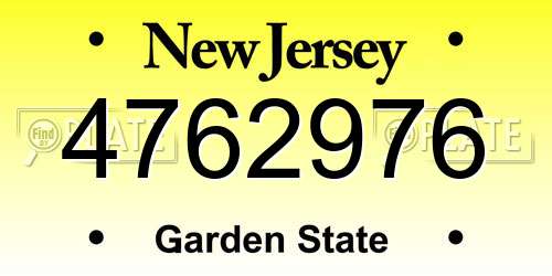 4762976 New Jersey License Plate