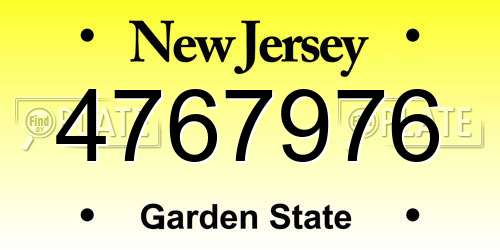 4767976 New Jersey License Plate