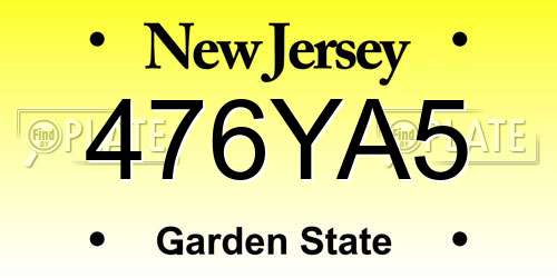 476YA5 New Jersey License Plate