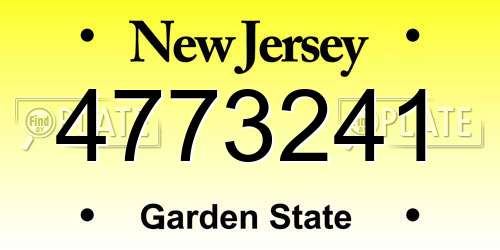 4773241 New Jersey License Plate